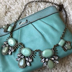 Teal Turquoise Rhinestone Necklace